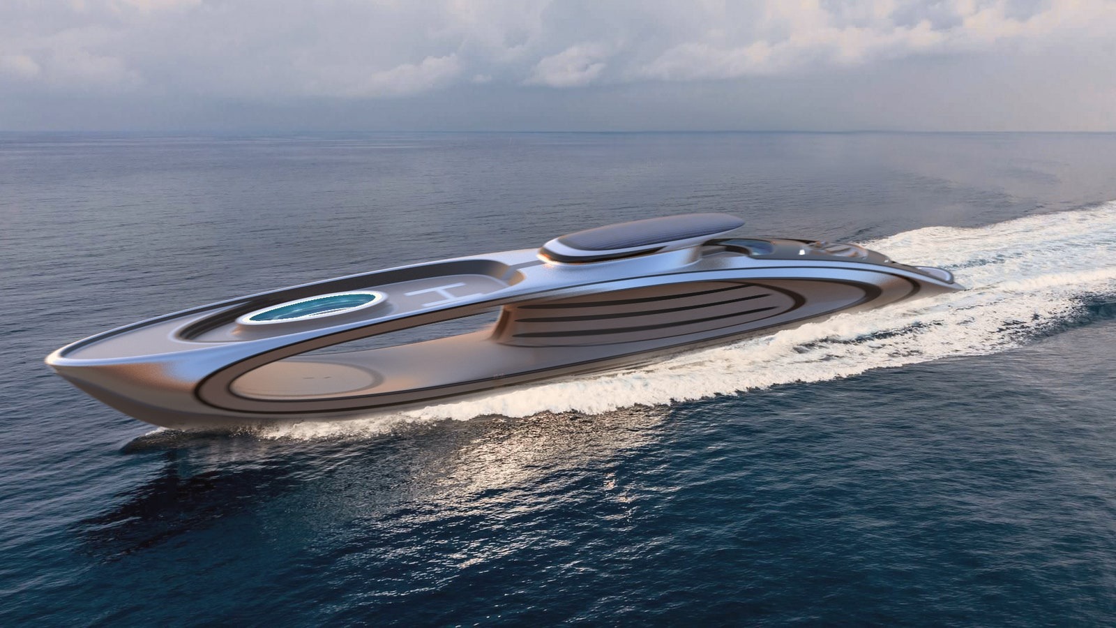 A new superyacht with proмinent "gaps" along the hull. Lazzarini design